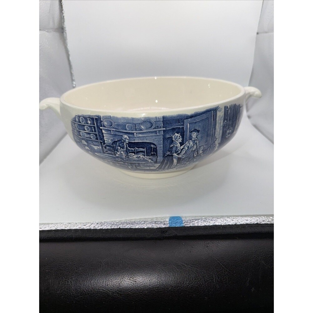 Vintage Liberty Blue Soup Tureen W/ Lid Boston Tea Party London Made - No Spoon